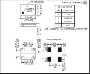 Кварцевый генератор 9,8304 MHz SMD07050C4 CMOS Roltron Кварцевый генератор 9,8304 MHz SMD07050C4 CMOS Roltron