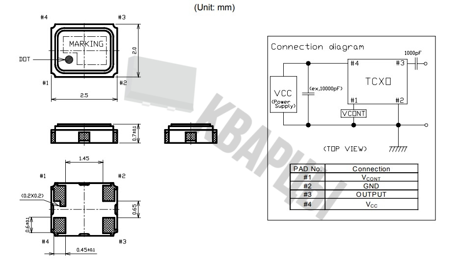 Кварцевый генератор 26000 КГц - NT2520SA-26MHZ 02-025 2.4V SIN 10Kom/10pf