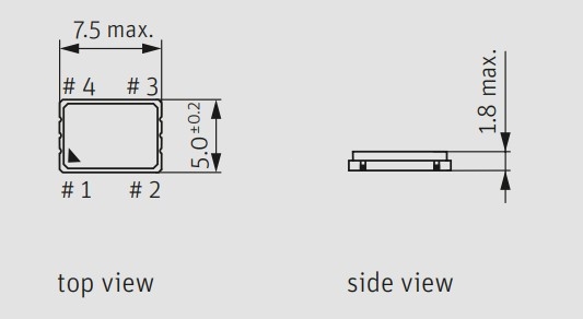 Кварцевый генератор 125 МГц - 125000 SMD07050C4 CM JO75-2.5-B-1-T1-LF