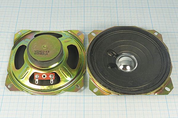 Динамическая головка 102x102x 35\ 4\ 6\мет/бум\2C\YD103-43