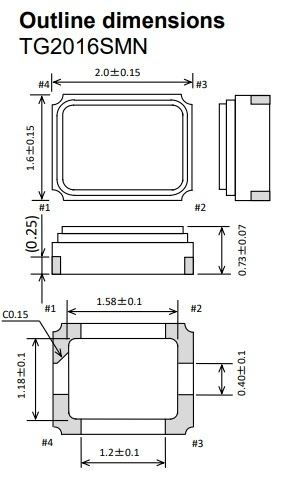 Кварцевый генератор 40000KHz - 40 MHz SMD02-016 TG2016SMN 1.8В EPSON