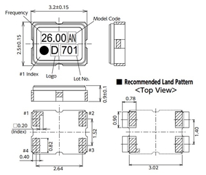 Кварцевый генератор 25.000 MHz - 25000 КГц DSB321SDN TCXO SMD 03-025 3V SIN KDS