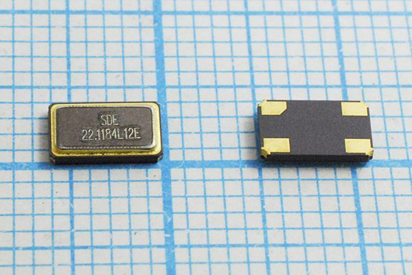Кварцевый резонатор 22,1184 МГц - 22118,4 SMD06035C4 12 10 15/-40~85C SMD0603(4P)