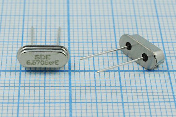 Кварцевый резонатор 6,57 МГц - 6570 HC49S3 S 10 30/-40~85C 49S[SDE] 1Г SDE
