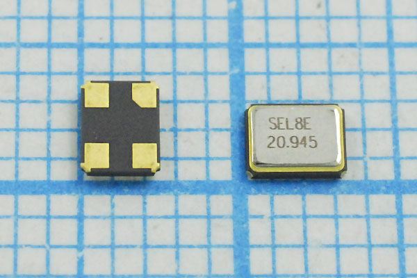 Кварцевый резонатор 20,945 МГц - 20945 SMD03225C4 8 10 30/-40~85C SMD3225 1Г
