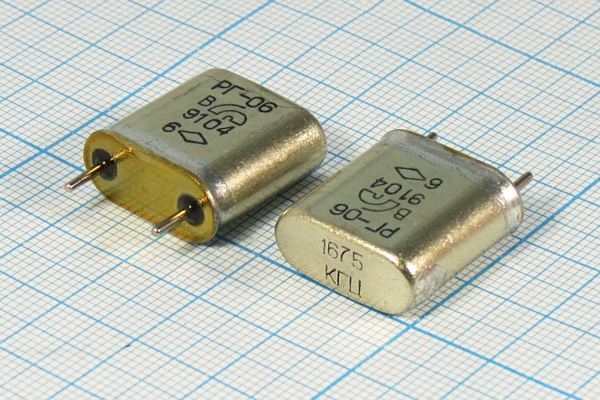 Кварцевый резонатор 1,675 МГц - 1675 HC6U S 15 20/-10~60C РГ06БА-6АП 1Г