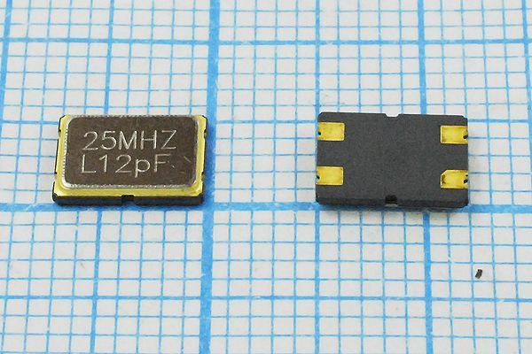 Кварцевый резонатор 25 МГц - 25000 SMD07050C4 12 10 30/-40~85C SMD0705(4P) 1