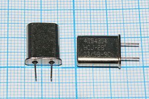 Кварцевый резонатор 4,194304 МГц - 4194,304 HC49U 28 20 30/-40~70C S[HC49U] 1Г 5мм