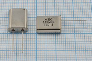 Кварцевый резонатор 2 МГц - 2000 HC49U 16 HC49U[MEC] 1Г (MEC)