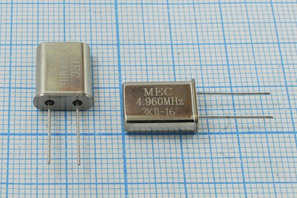 Кварцевый резонатор 4,96 МГц - 4960 HC49U 16 30 HC49U[MEC] 1Г (MEC)