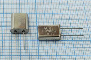 Кварцевый резонатор 4,96 МГц - 4960 HC49U 16 30 HC49U[MEC] 1Г (MEC)