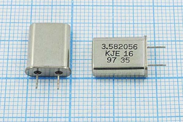 Кварцевый резонатор 3,582056 МГц - 3582,056 HC49U 16 1Г 4мм (KJE)