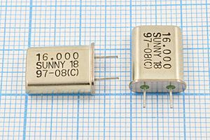 Кварцевый резонатор 16 МГц - 16000 HC49U 18 SA[SUNNY] 1Г 5мм (SUNNY18)