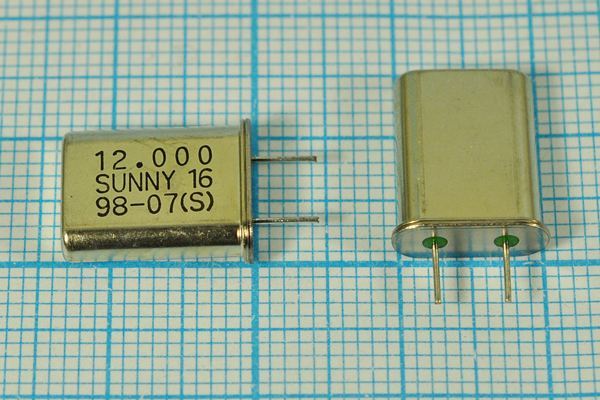 Кварцевый резонатор 12 МГц - 12000 HC49U 16 SA[SUNNY] 1Г 5мм (SUNNY16)