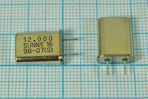 Кварцевый резонатор 12 МГц - 12000 HC49U 16 SA[SUNNY] 1Г 5мм (SUNNY16)