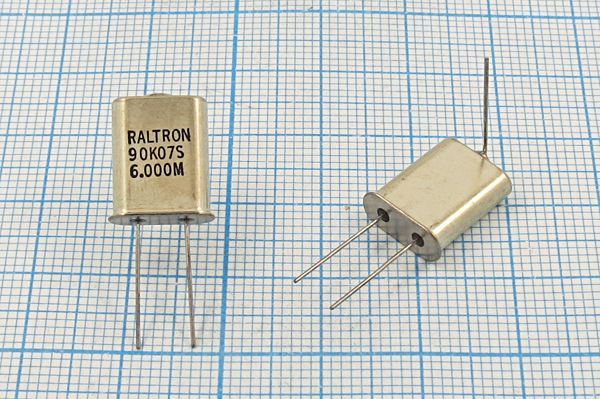 Кварцевый резонатор 6 МГц - 6000 HC49U+LW S HC49U 1Г (RALTRON)