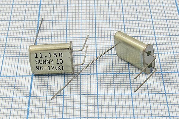 Кварцевый резонатор 11,15 МГц - 11150 HC49U+LW 10 SA[SUNNY] 1Г (11.150 SUNNY10)
