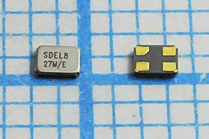 Кварцевый резонатор 27 МГц - 27000 SMD01612C4 8 10 30/-40~85C SMD1612 1Г Кварцевый резонатор 27 МГц - 27000 SMD01612C4 8 10 30/-40~85C SMD1612 1Г