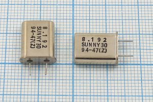 Кварцевый резонатор 8,192 МГц - 8192 HC49U 30 SA[SUNNY] 1Г 4мм (SUNNY30)