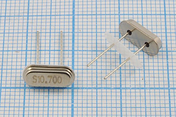 Кварцевый резонатор 10,7 МГц - 10700 HC49S2 S 20 20/-20~70C 49S3[SDE] 1Г +IS