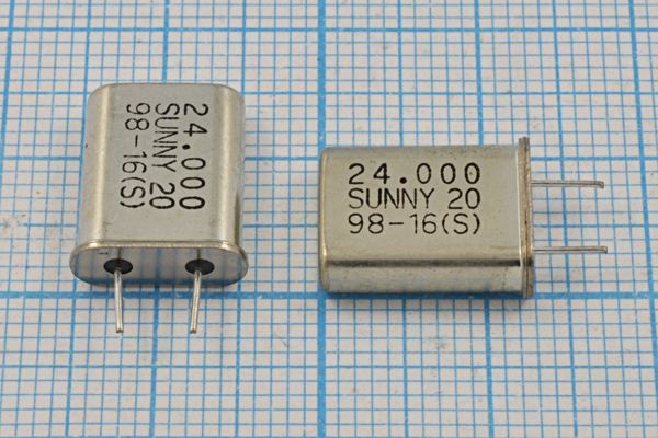 Кварцевый резонатор 24 МГц - 24000 HC49U 20 SA[SUNNY] 1Г 4мм (SUNNY 20)