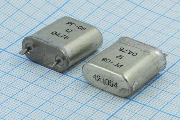 Кварцевый резонатор 12,5 МГц - 12500 БВ РГ08БВ 1Г (42Ц054)