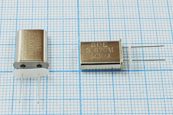 Кварцевый резонатор 3,67 МГц - 3670 HC49U S 10 30/-20~70C 49U[SDE] 1Г +IS