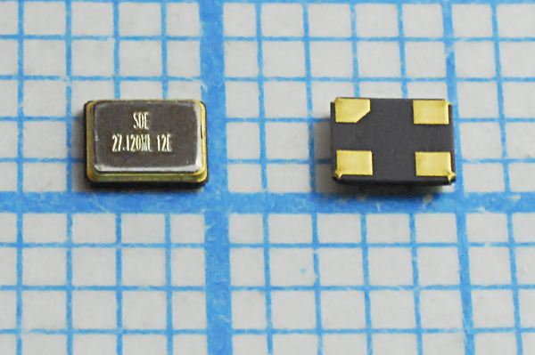 Кварцевый резонатор 27,12 МГц - 27120 SMD02520C4 12 10 30/-40~85C SMD2520 1Г