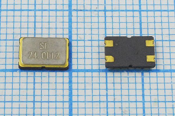 Кварцевый резонатор 24 МГц - 24000 SMD07050C4 12 10 30/-40~85C SMD0705(4P) 1