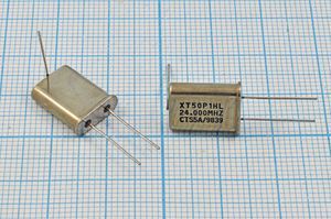 Кварцевый резонатор 24 МГц - 24000 HC49U+LW 18 MP[CTS] 1Г CTS (XT50P1HL)