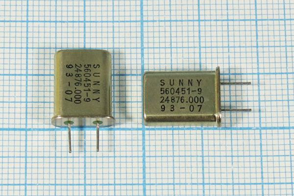 Кварцевый резонатор 24,876 МГц - 24876 HC49U S SA[SUNNY] 1Г 4мм (SUNNY)