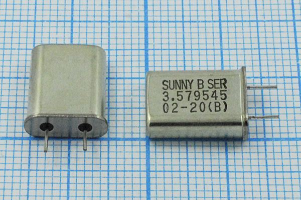 Кварцевый резонатор 3,579545 МГц - 3579,545 HC49U S SA[SUNNY] 1Г 4мм (SUNNY SER)