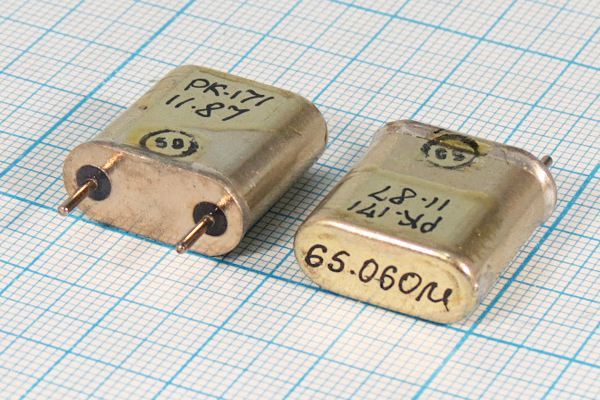 Кварцевый резонатор 65,06 МГц - 65060 HC6U РК171БА 5Г (65.060М)