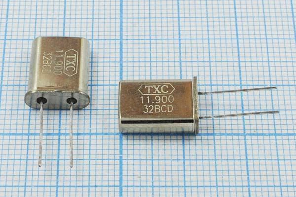 Кварцевый резонатор 11,9 МГц - 11900 HC49U 32 9A[HC49U] 1Г (TXC)