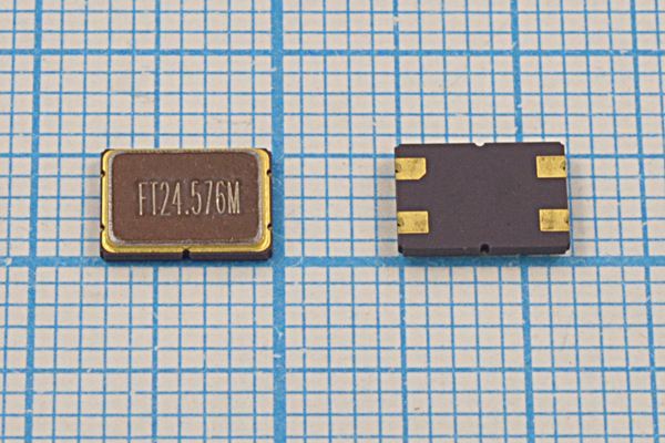 Кварцевый резонатор 24,576 МГц - 24576 SMD07050C4 9 10 /-40~85C SM7S 1Г FT