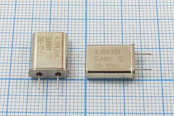 Кварцевый резонатор 4,194304 МГц - 4194,304 HC49U 12 50 50/-20~70C SA[SUNNY] 5мм