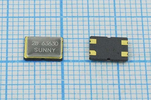 Кварцевый резонатор 28,6363 МГц - 28636,3 SMD07050C4 8 18 15/-10~60C SX-7[SM] 1Г