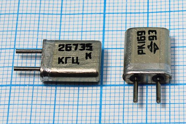Кварцевый резонатор 26,735 МГц - 26735 HC25U 15 20/-10~60C РК169МА-6АП 3Г