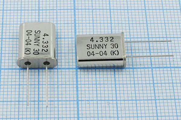 Кварцевый резонатор 4,332 МГц - 4332 HC49U 30 30 50/-10~70C SA[SUNNY] 1Г