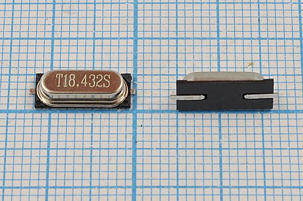 Кварцевый резонатор 18,432 МГц - 18432 SMD49S3 S 20 50/-40~85C SMH3,0 1Г (T S)