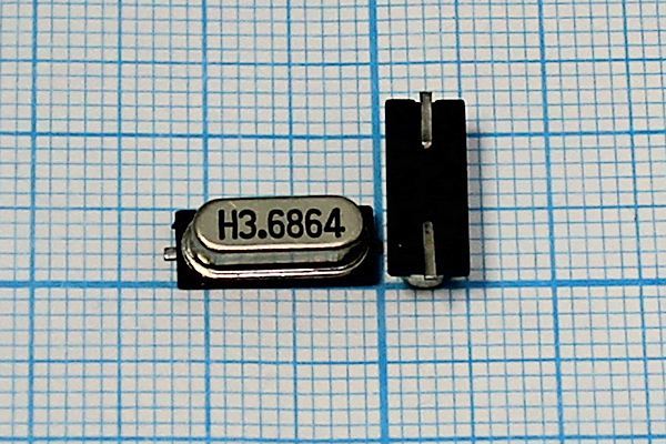 Кварцевый резонатор 3,6864 МГц - 3686,4 SMD49S4 16 20 SX-1 1Г (H3.6864)