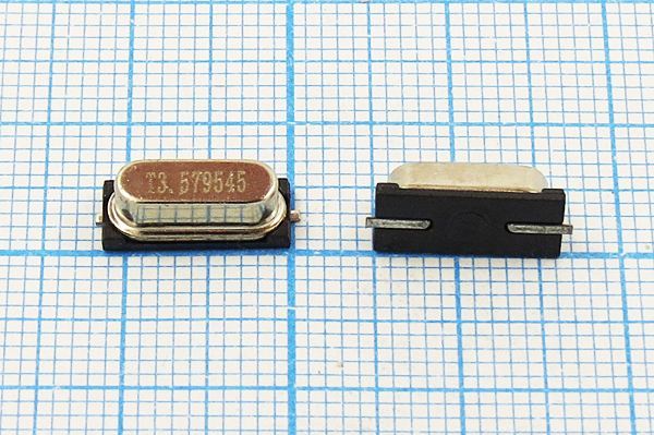 Кварцевый резонатор 3,579545 МГц - 3579,545 SMD49S4 16 30 30/-10~60C SMH4,2 1Г FT