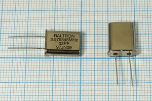 Кварцевый резонатор 3,579545 МГц - 3579,545 HC49U 33 HC49U[RALTRON] 1Г (RAL 33PF)