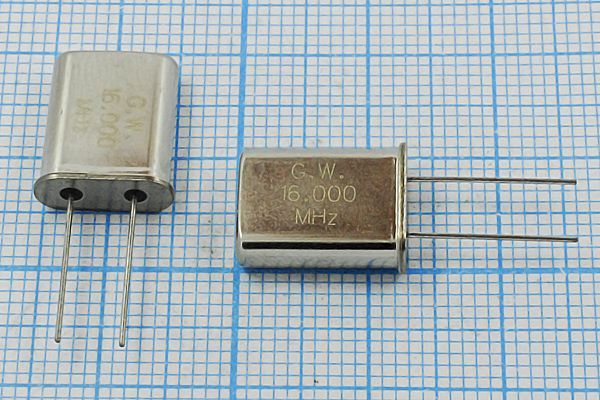 Кварцевый резонатор 16 МГц - 16000 HC49U 30 1Г (G.W.16.000MHz)