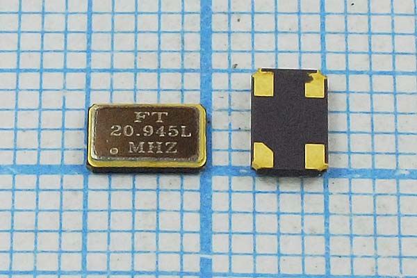 Кварцевый резонатор 20,945 МГц - 20945 SMD05032C4 16 20 20/-20~70C SM5S 1Г (FT)