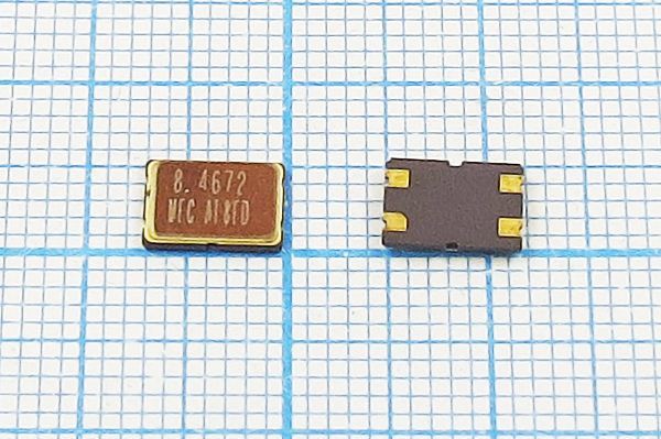 Кварцевый резонатор 8,4672 МГц - 8467,2 SMD07050C4 20 10 /-20~70C MQ[MEC] 1Г