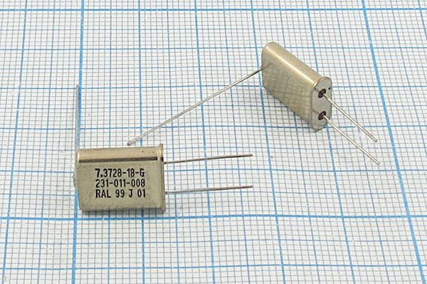 Кварцевый резонатор 7,3728 МГц - 7372,8 HC49U+LW 18 HC49U 1Г RALTRON