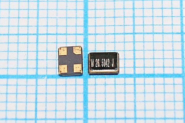 Кварцевый резонатор 26,5942 МГц - 26594,2 SMD03225C4 18 20 /-20~70C X32[MEC] 1Г