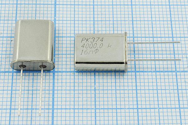 Кварцевый резонатор 4 МГц - 4000 HC49U 16 15 40/-40~70C РК374МД-6ВТ 1Г