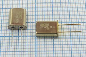 Кварцевый резонатор 27 МГц - 27000 HC49U S 15 40/-40~70C РК374МД-6ВТ 3Г Кварцевый резонатор 27 МГц - 27000 HC49U S 15 40/-40~70C РК374МД-6ВТ 3Г